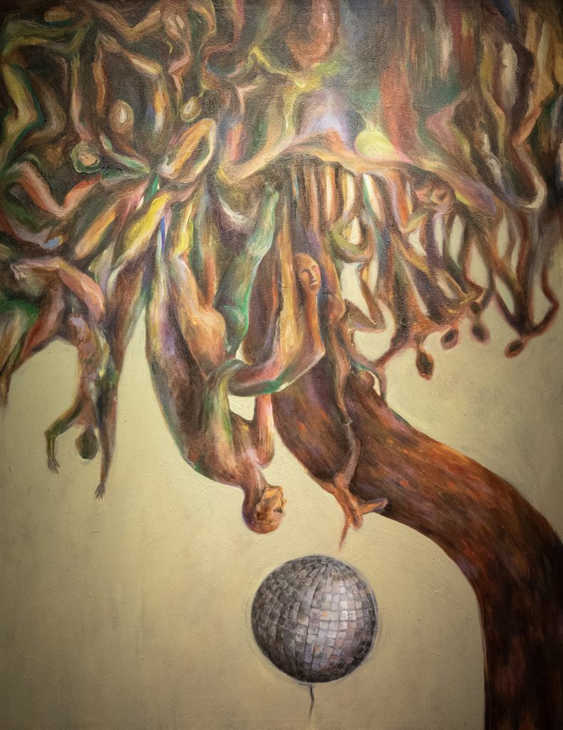 Kasvatetut kuin rikkaruohot | akryyli kankaalle | 119 cm x 93,5 cm | 2025 