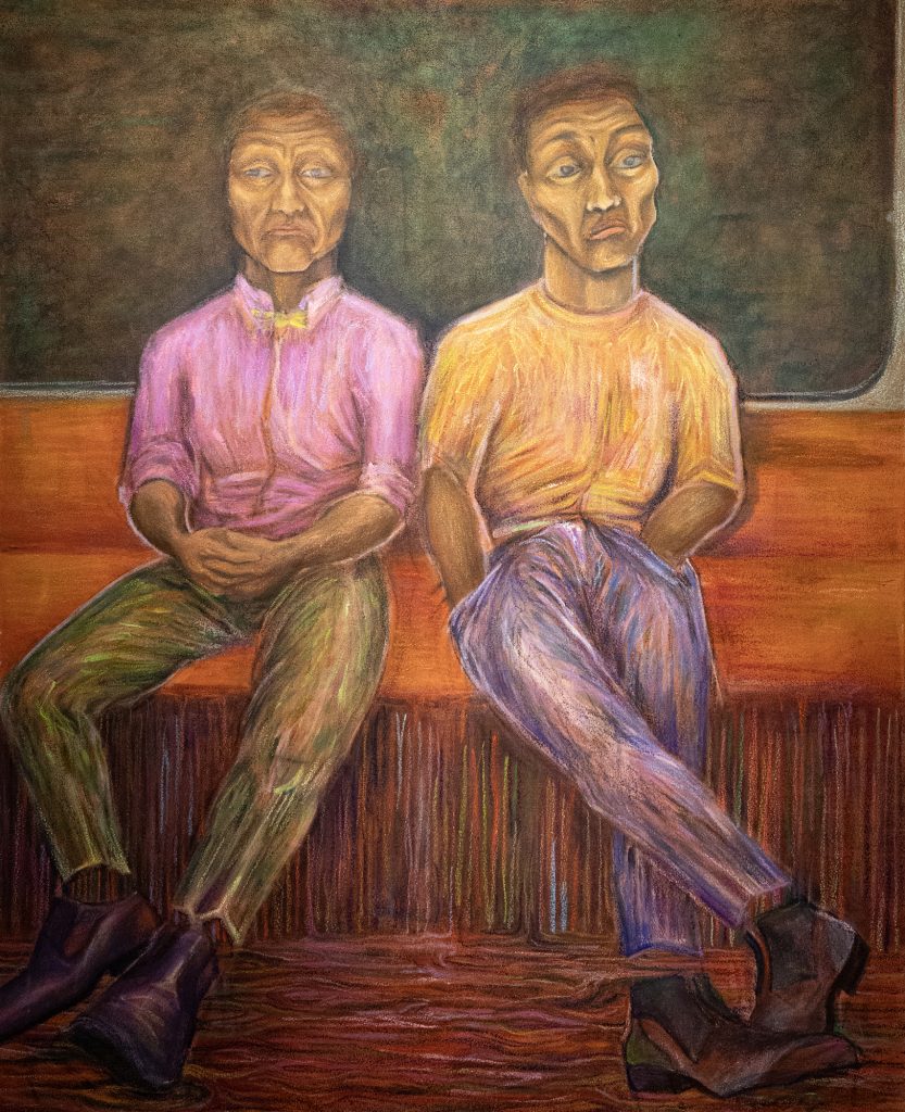 Haamusärkyjä | akryyli ja öljypastelli kankaalle | 100 cm x 81 cm | 2025