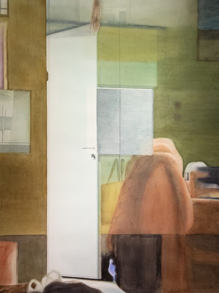 Laatikon sisällä | akvarelli | 86,5 cm x 117 cm | 2025 