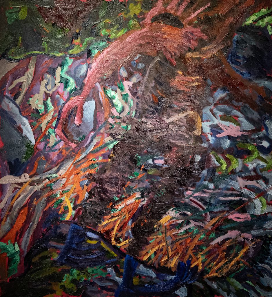Menen mutta minne? | öljy kankaalle | 121 cm x 112 cm | 2025